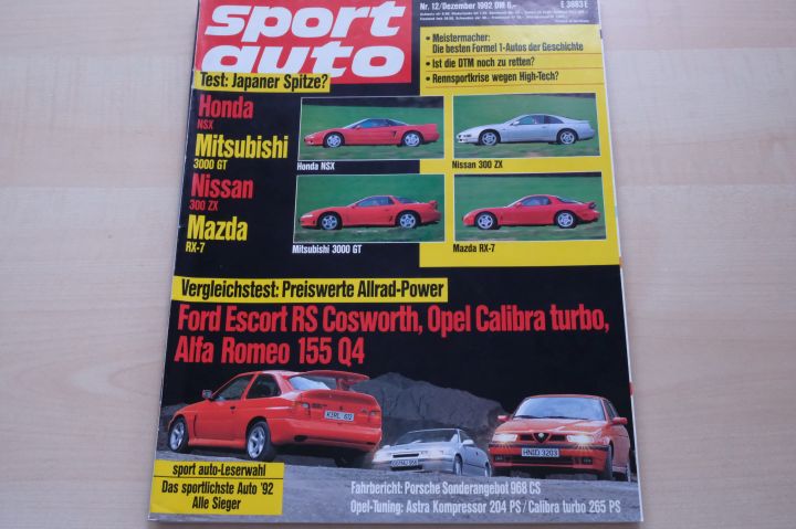 Deckblatt Sport Auto (12/1992)